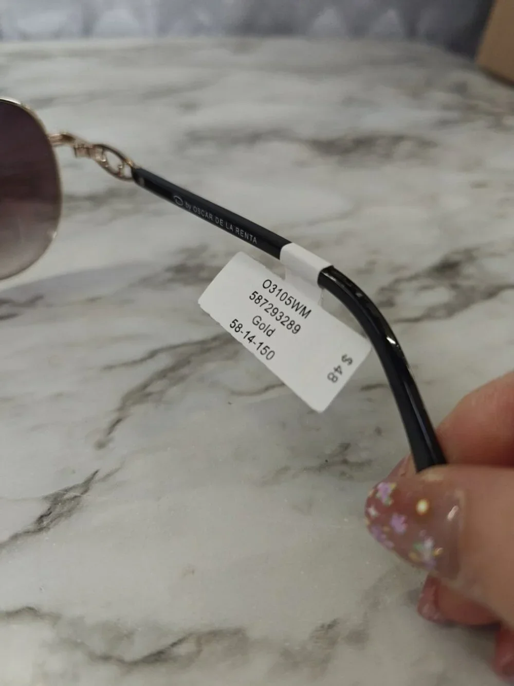 Oscar de la Renta Womens Aviator Sunglasses Gold Gradient MOD3105 58-14-150